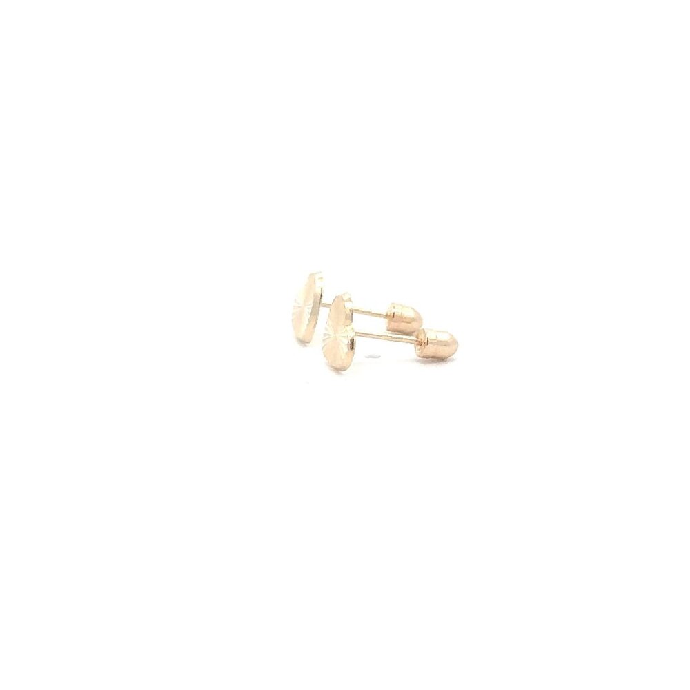 14K Gold Stud Earrings Heart Screw Back Type Small - Picture 3 of 5
